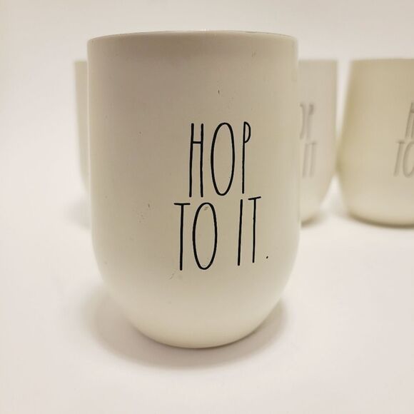 Rae Dunn Hop To It. Wine Tumblers Set of 4 No tops. - Picture 3 of 4